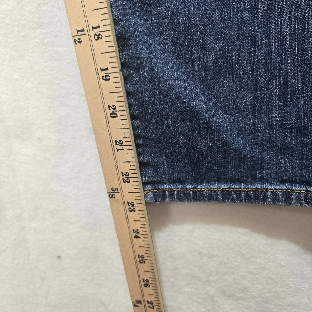 Talbots Size 12 Front distressed Curvy Fit Cropped Straight Stretch Denim 1134